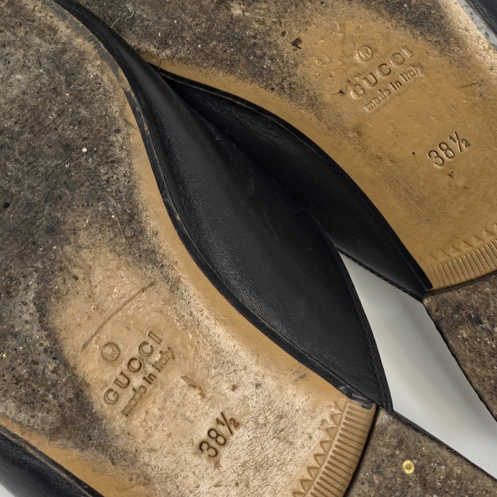 Gucci Princetown Mules Horsebit Black Leather Slipper EU 38.5 US 8 - Picture 15 of 16